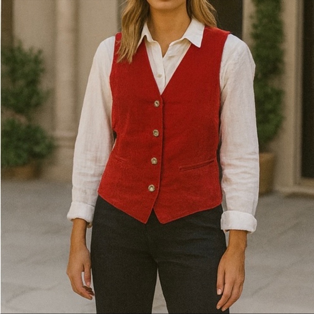 Dockers Vintage Corduroy Rust or Burnt Orange Vest L